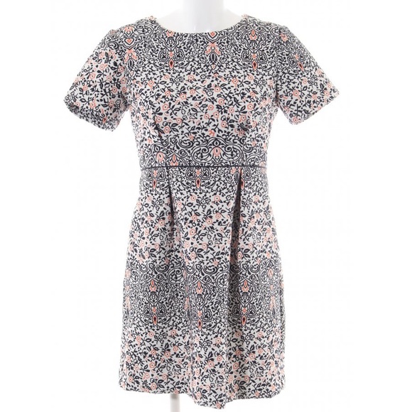 Jacquard Short-Sleeve Mini Dress - Picture 1 of 6